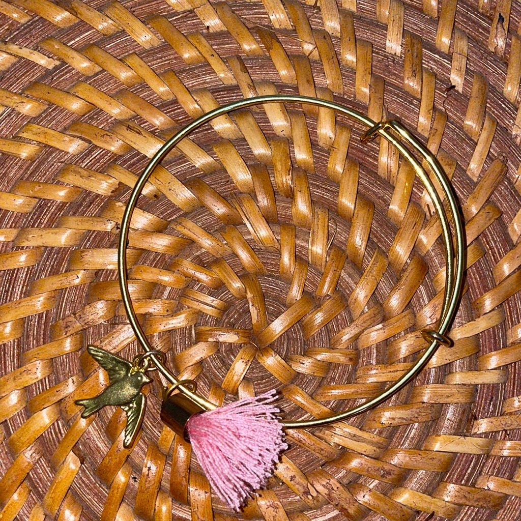 Sparrow  Pink Stringed Charm